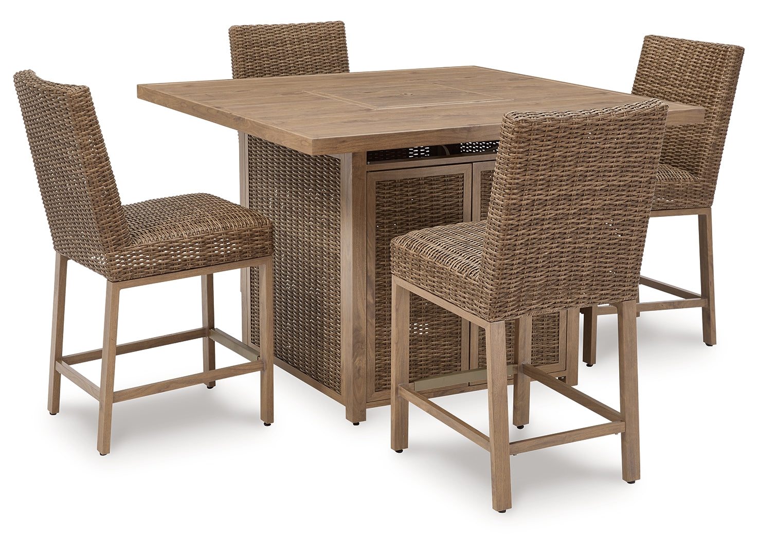 Walton Bridge Outdoor Bar Table and 4 Barstools