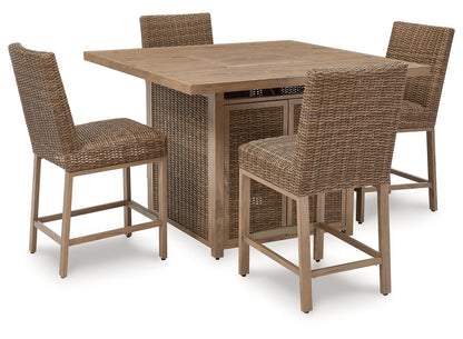 Walton Bridge Outdoor Bar Table and 4 Barstools