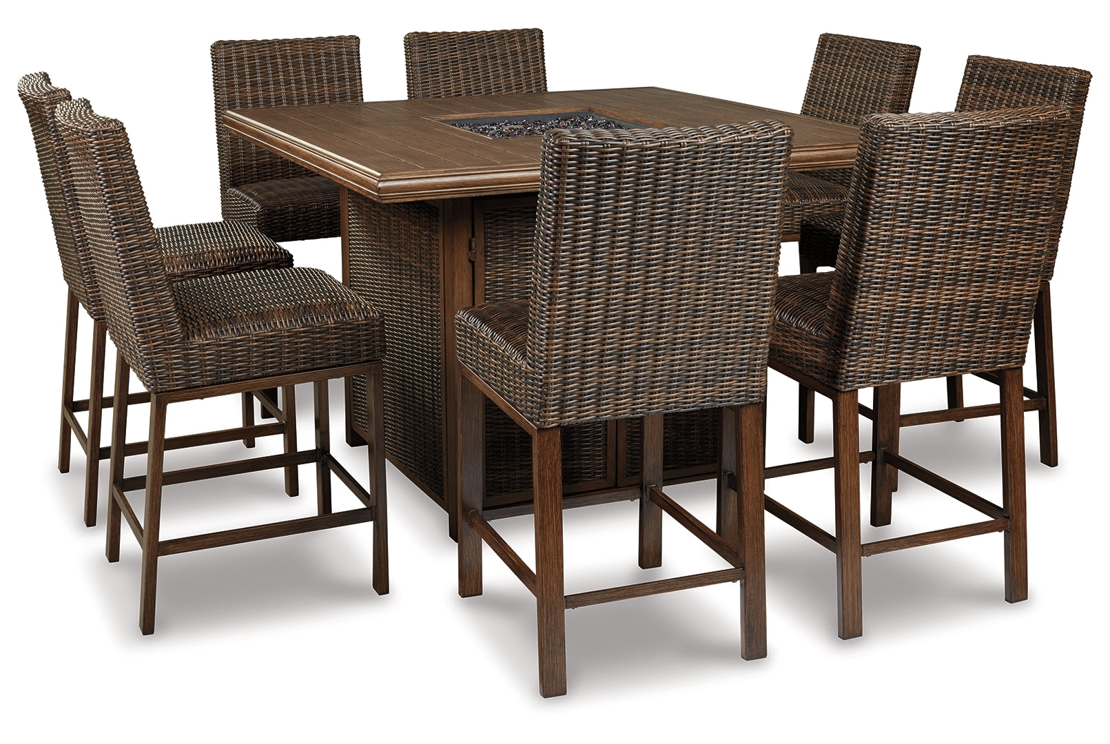 Paradise Trail Outdoor Bar Table and 8 Barstools