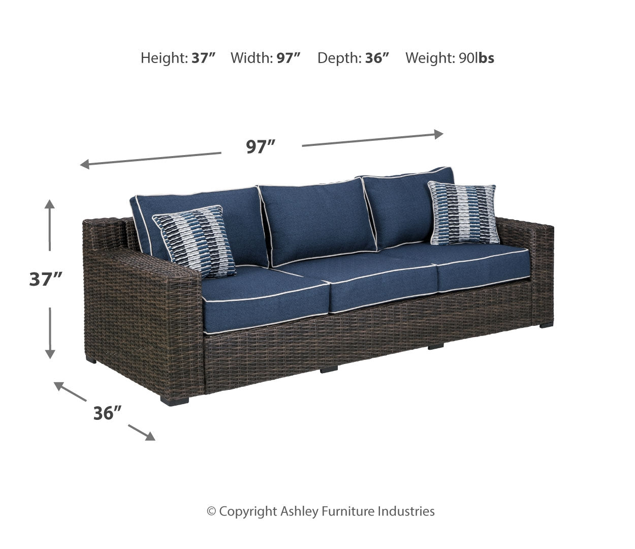 Grasson Lane Sofa with Cushion