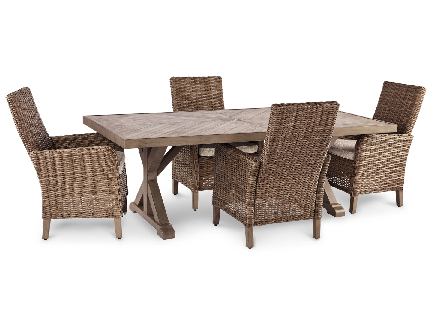 Beachcroft Outdoor Dining Table and 2 Chairs and 2 Benches