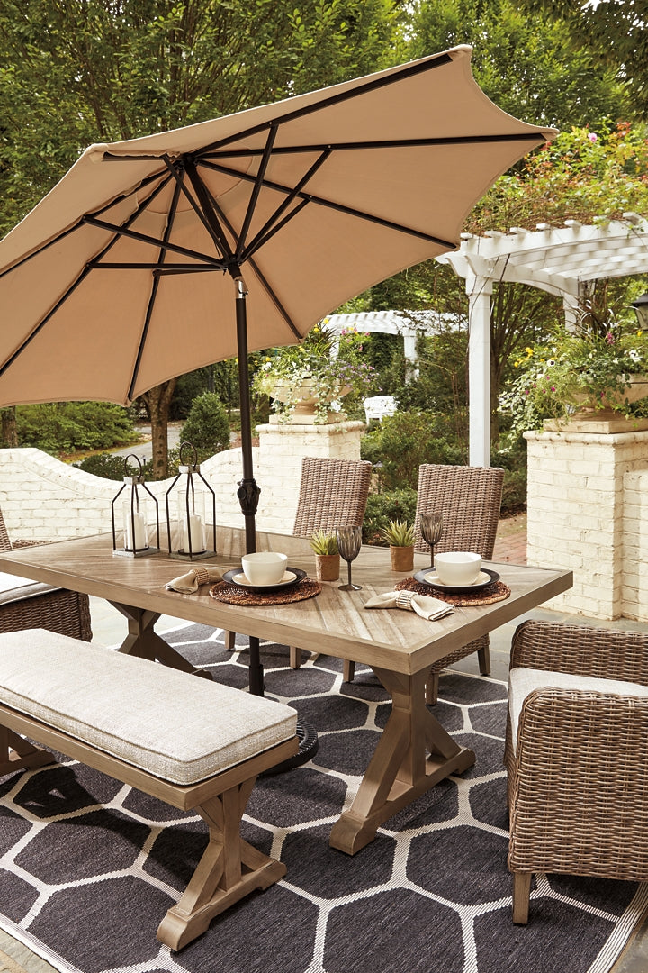 Beachcroft Outdoor Dining Table and 2 Chairs and 2 Benches