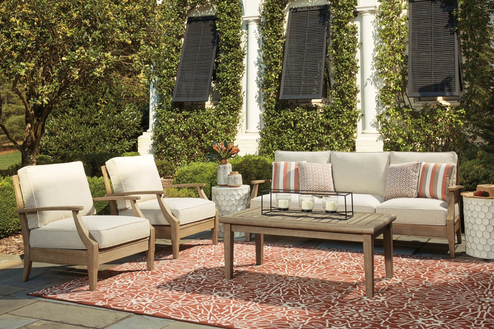 Clare View Outdoor Sofa with Coffee Table