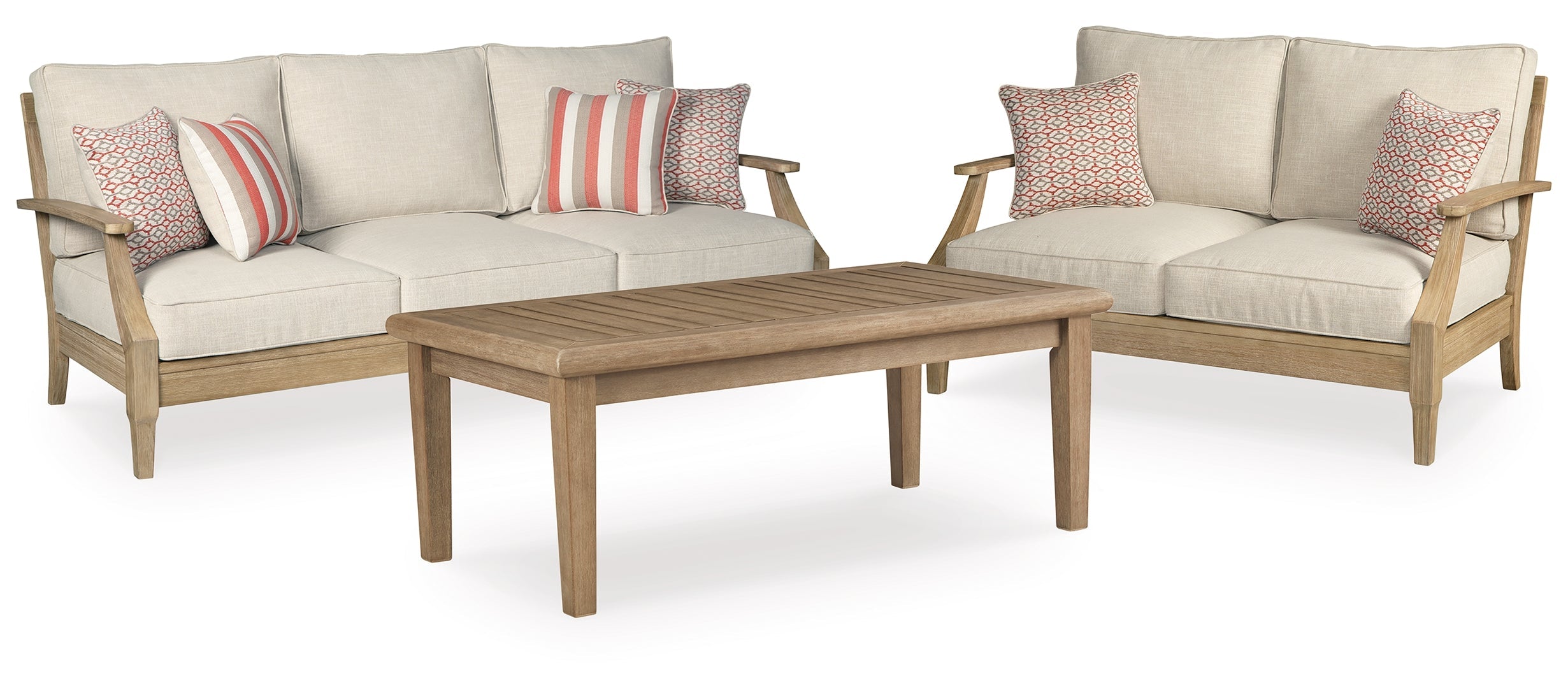 Clare View Outdoor Sofa and Loveseat with Coffee Table