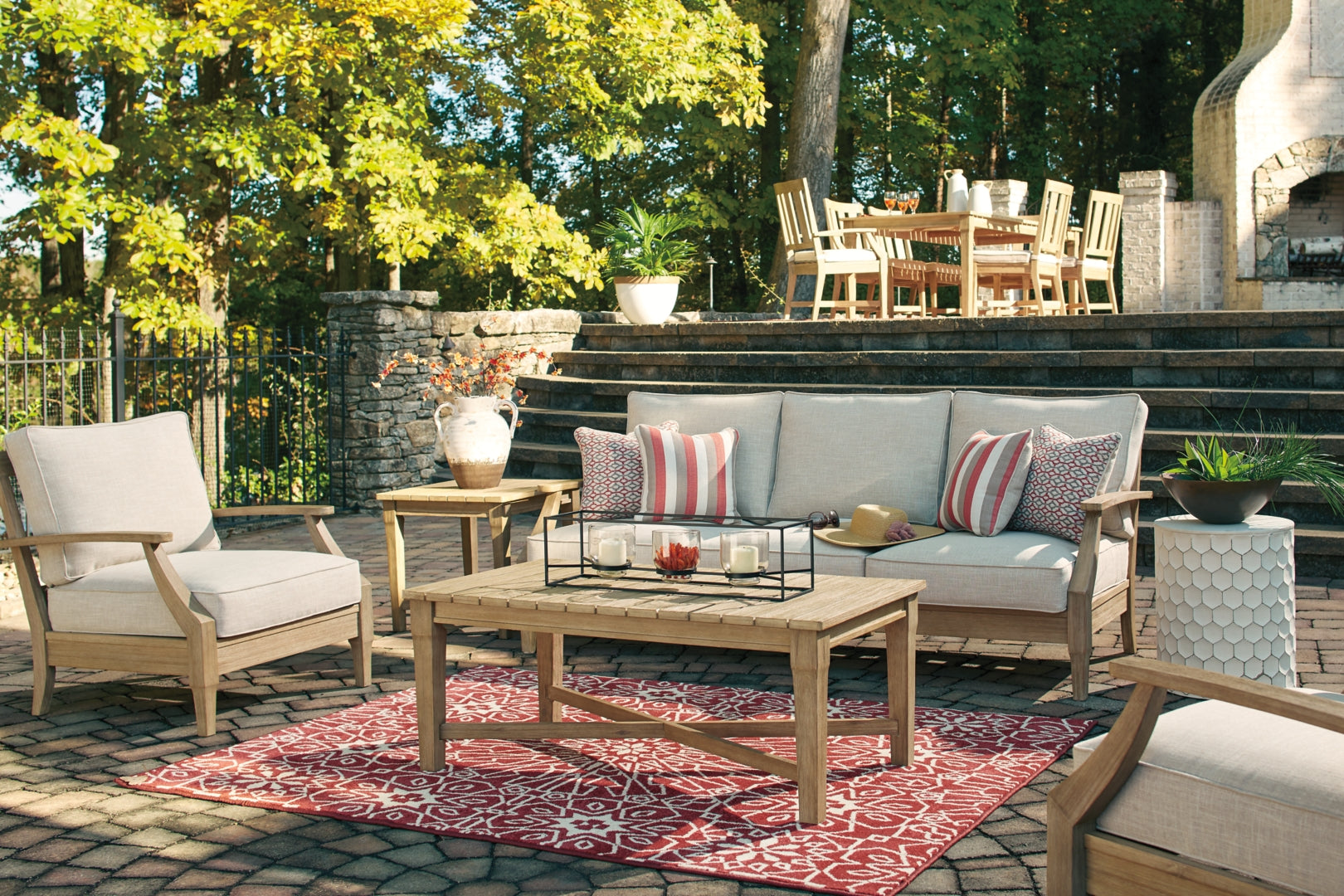 Clare View Outdoor Sofa with Coffee Table