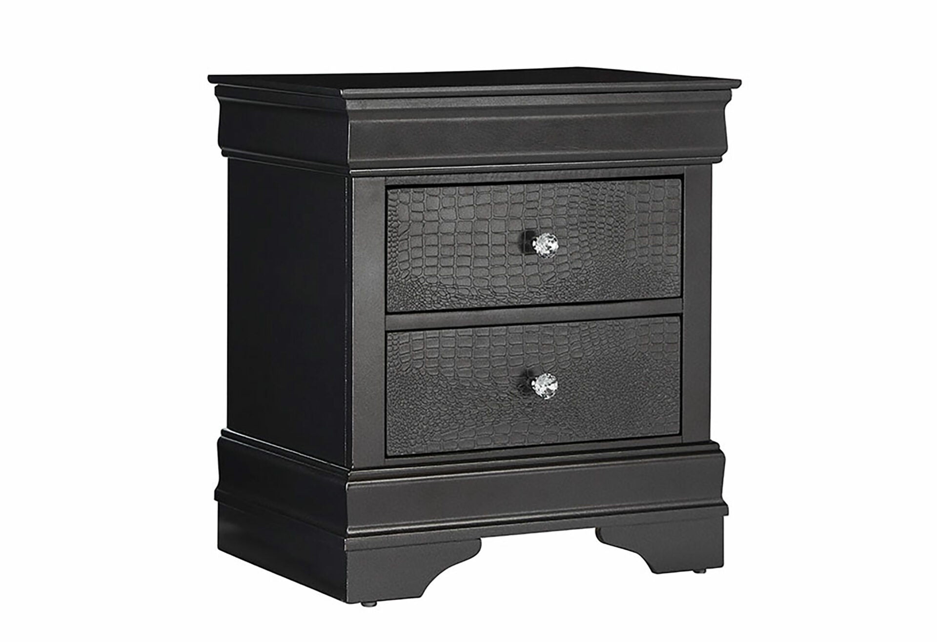 Pompei Metallic Grey Nightstand