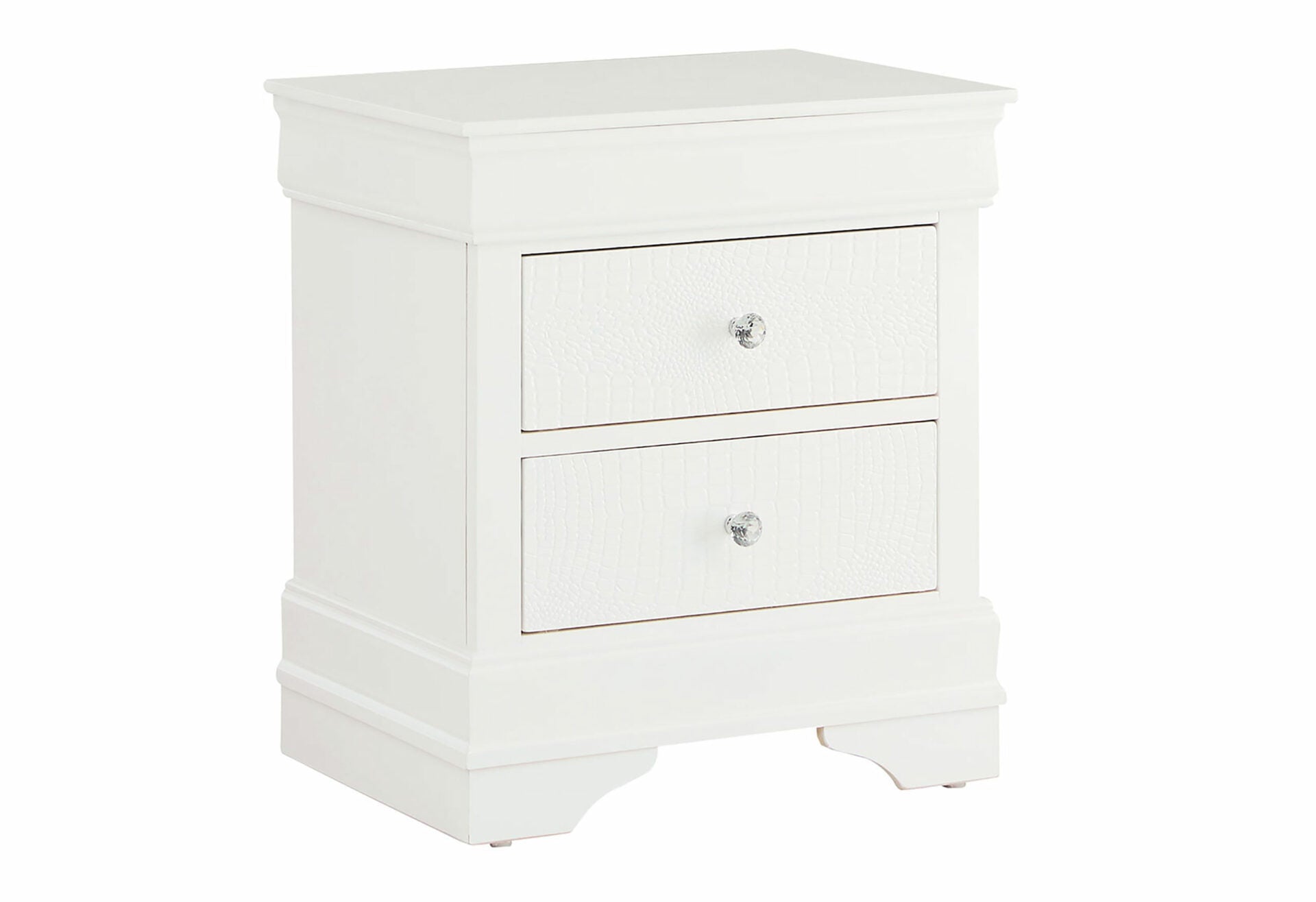 Pompei Metallic White Nightstand