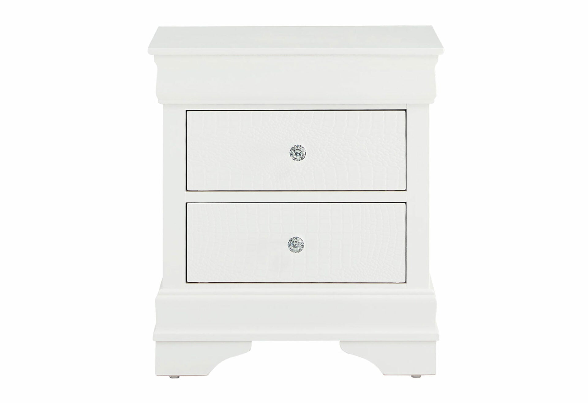 Pompei Metallic White Nightstand