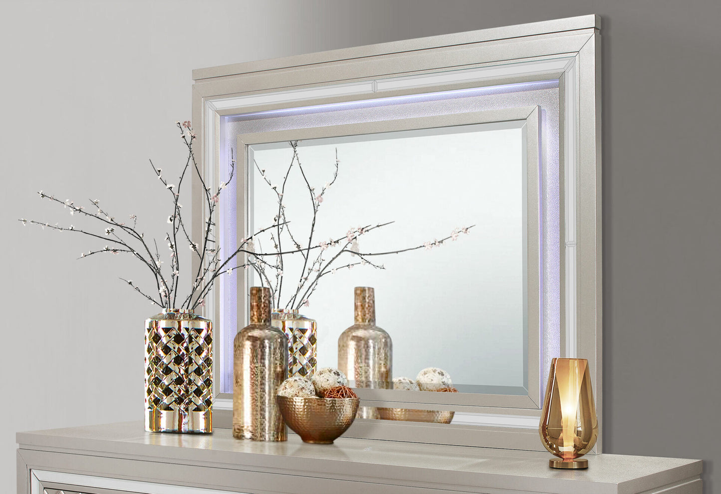 Paris Champagne Mirror With Led