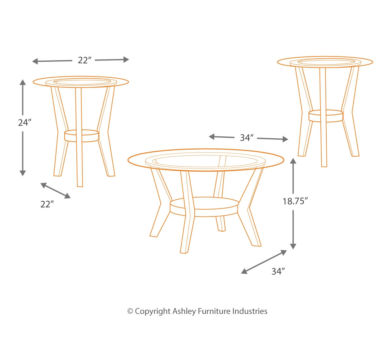 Fantell Occasional Table Set (3/CN)