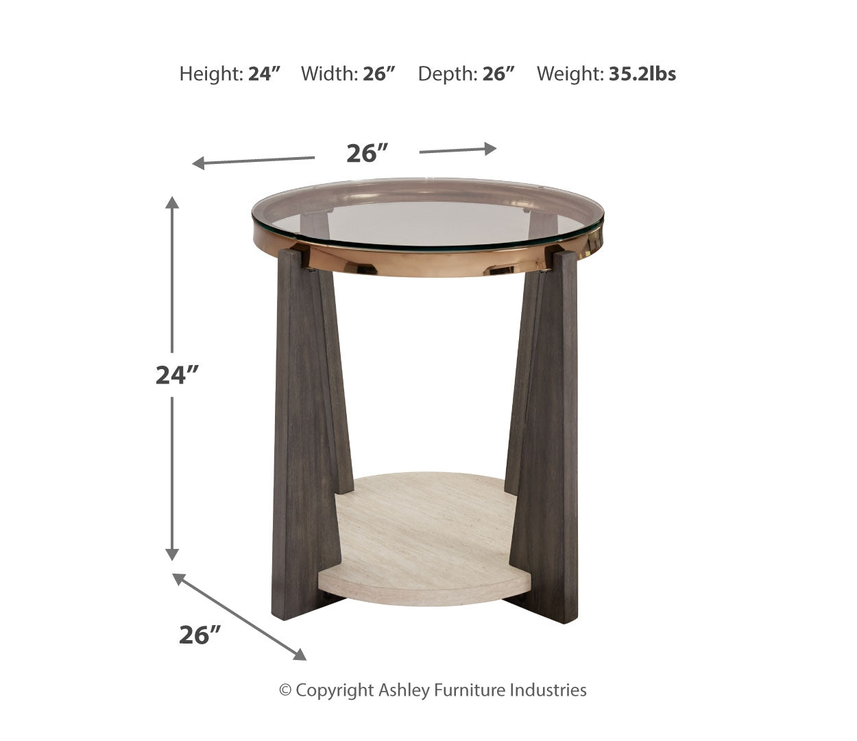 Frazwa Round End Table