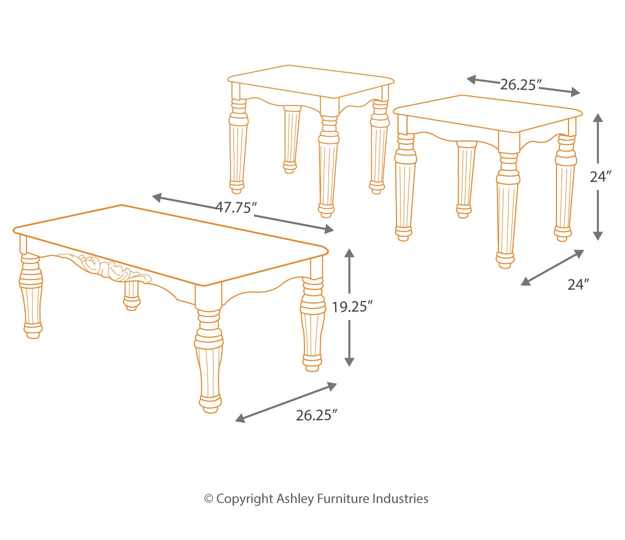 North Shore Occasional Table Set (3/CN)