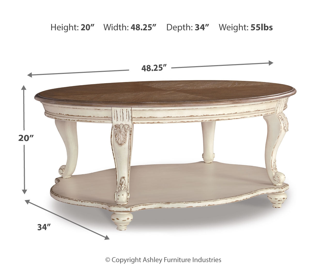 Realyn Coffee Table with 2 End Tables