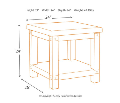 Carynhurst Rectangular End Table