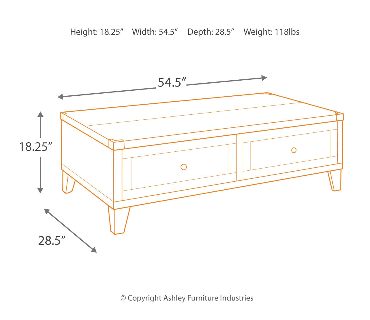 Todoe Coffee Table with 2 End Tables