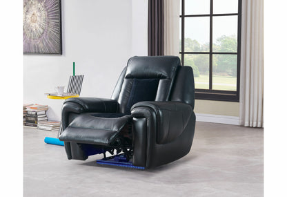 U0700 Blanche Black/Velvet Power Recliner With Led