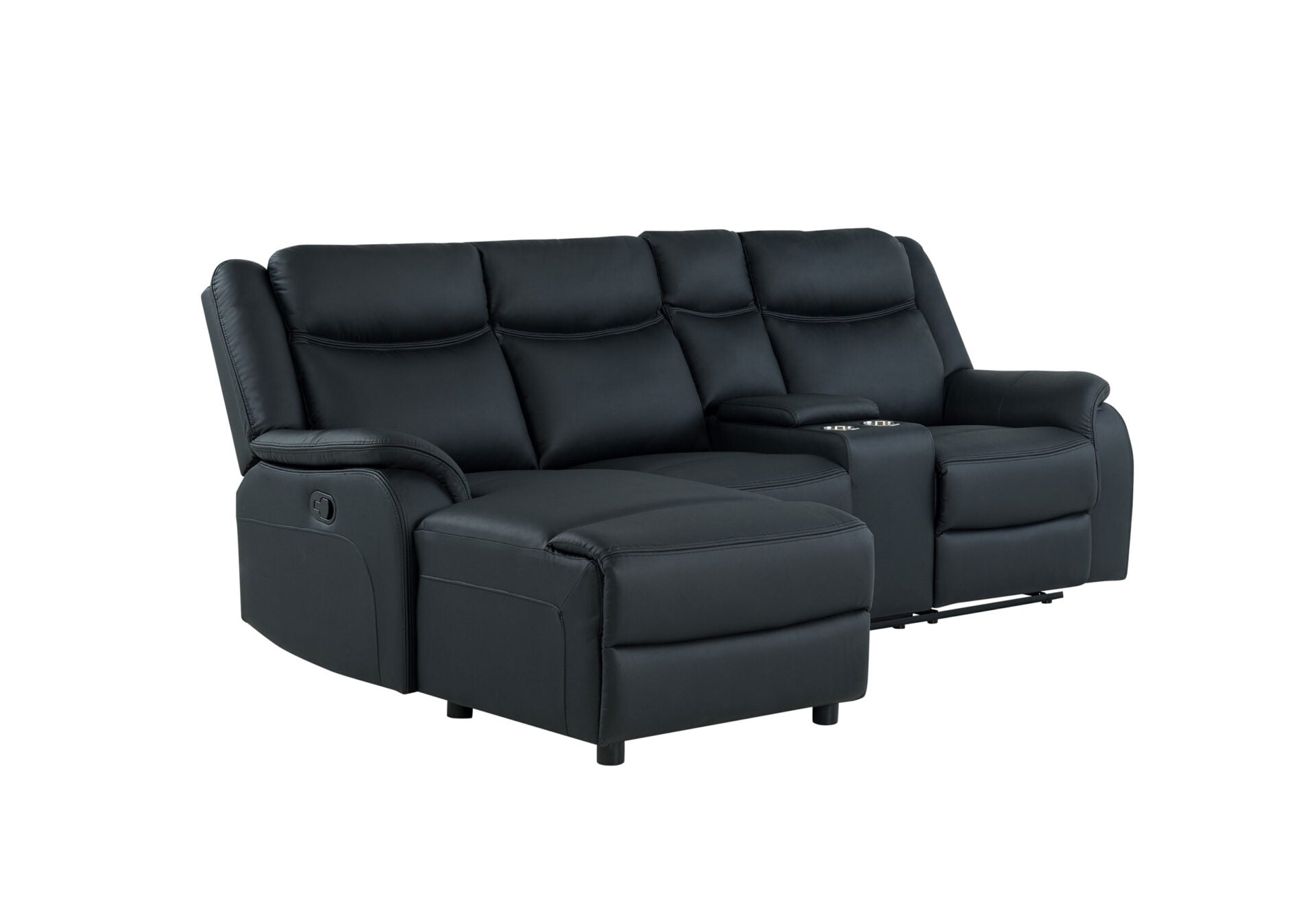 U1815 Black Pu Right Facing Chaise