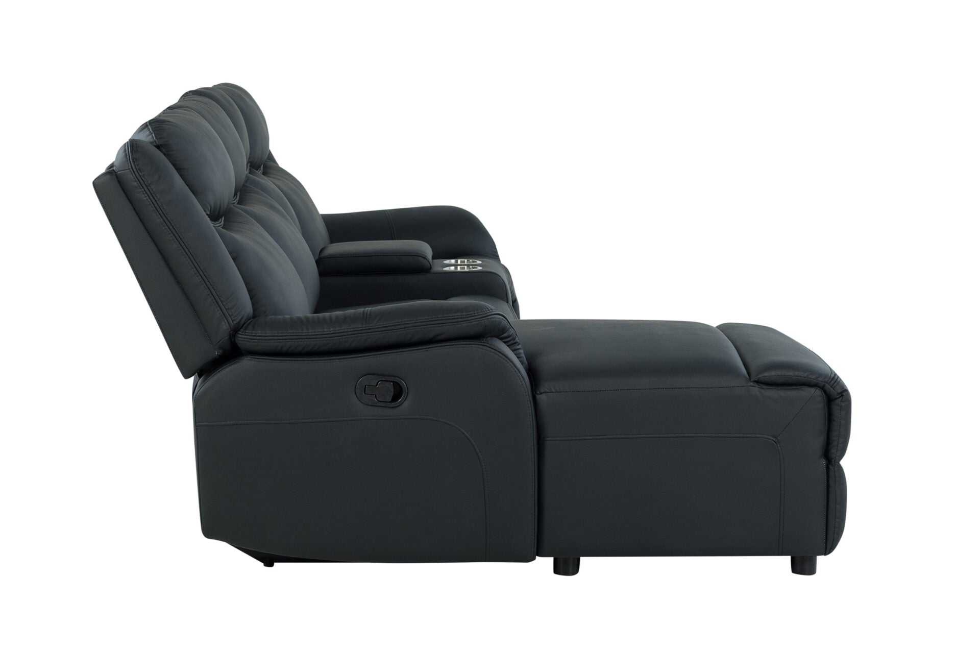 U1815 Black Pu Right Facing Chaise