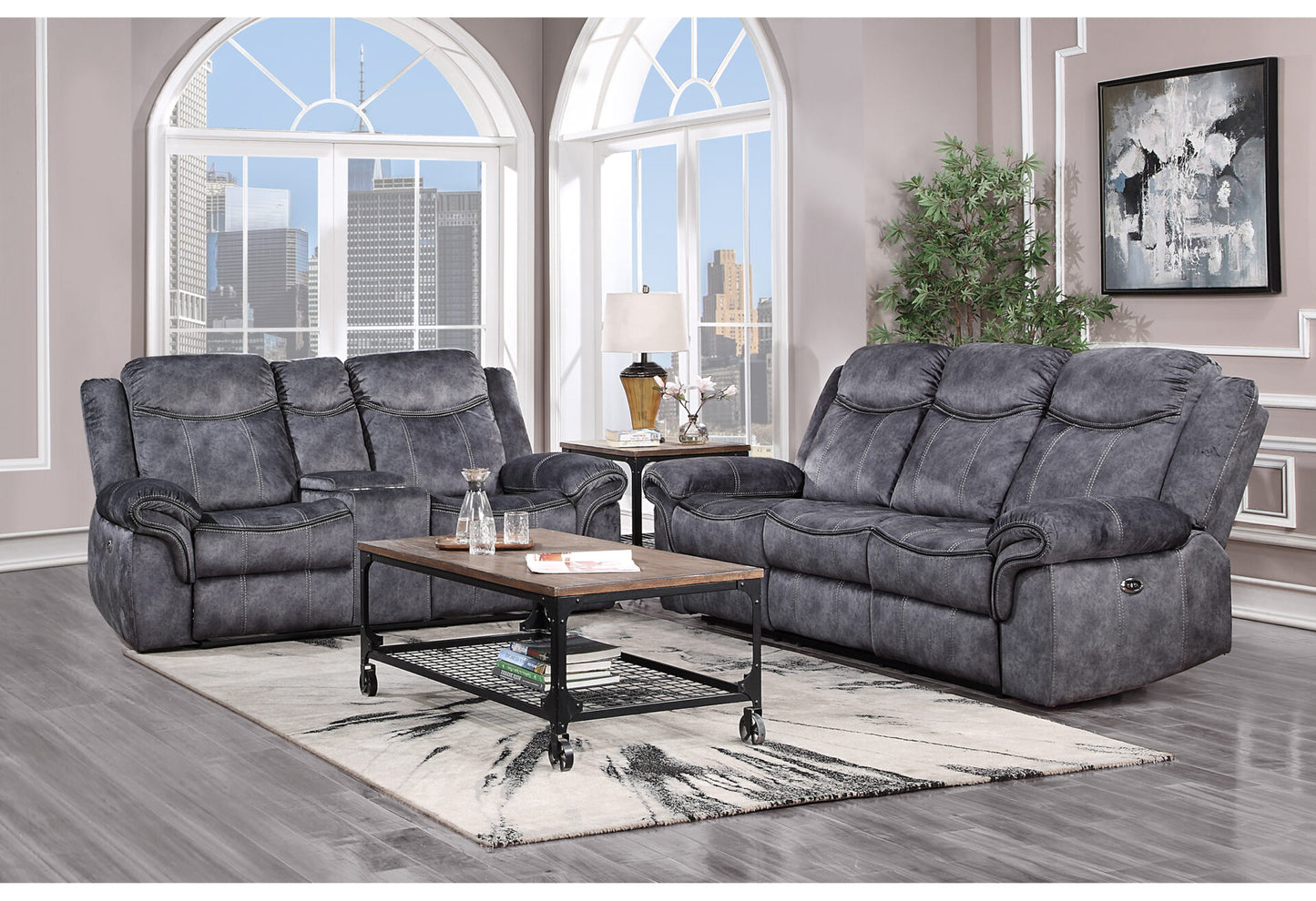 U2200 Domino Granite Power Reclining Sofa