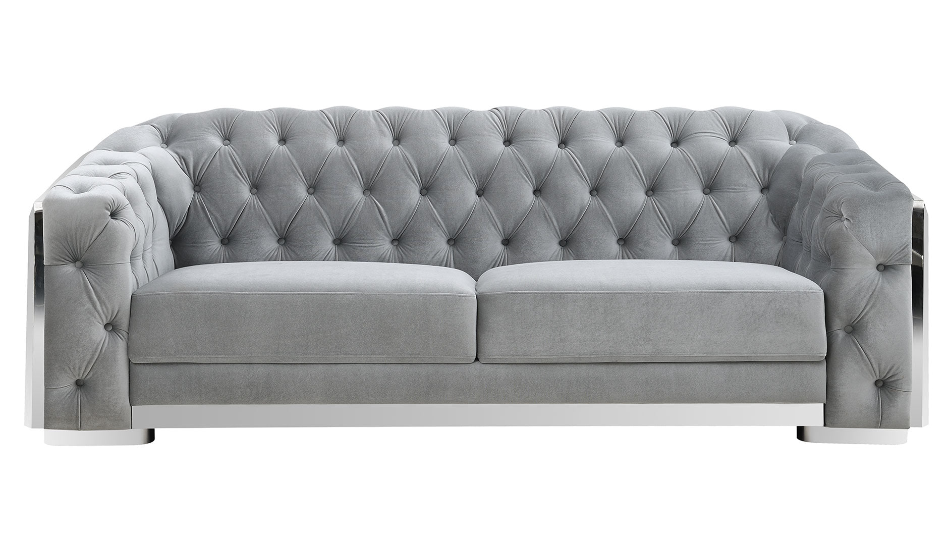 U341 Silver Velvet Sofa