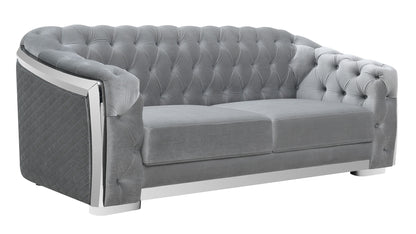 U341 Silver Velvet Sofa