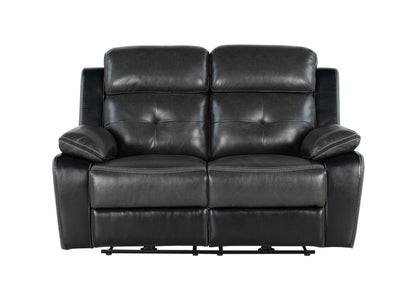 U5050 Blanche Charcoal/Black Power Reclining Loveseat