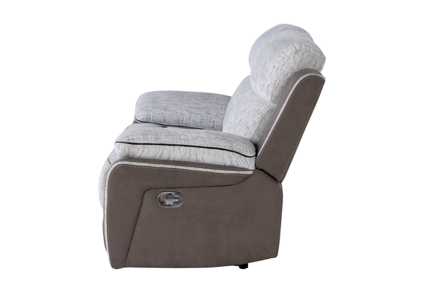 U5050 Light Grey/Dark Grey 30 Reclining Loveseat