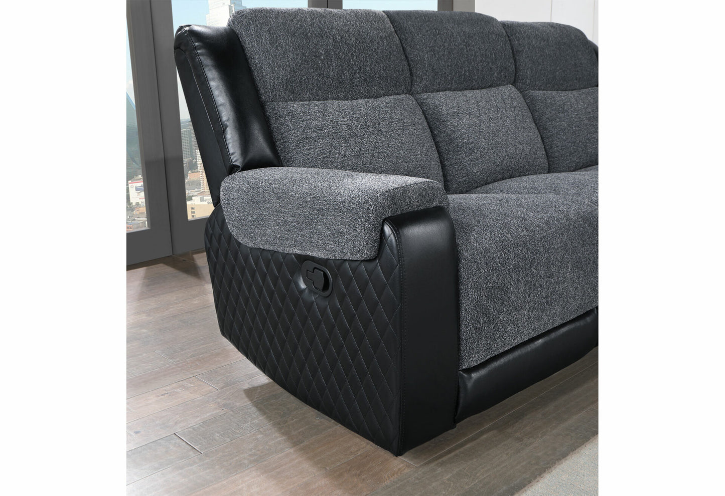 U5914 Grey/Black Recliner