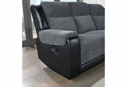 U5914 Grey/Black Reclining Sofa