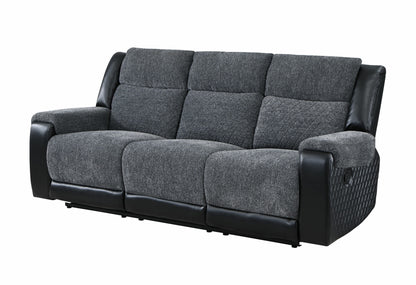 U5914 Grey/Black Reclining Sofa