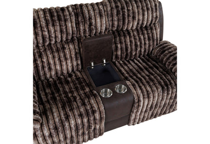 U6028 Brown Console Reclining Loveseat