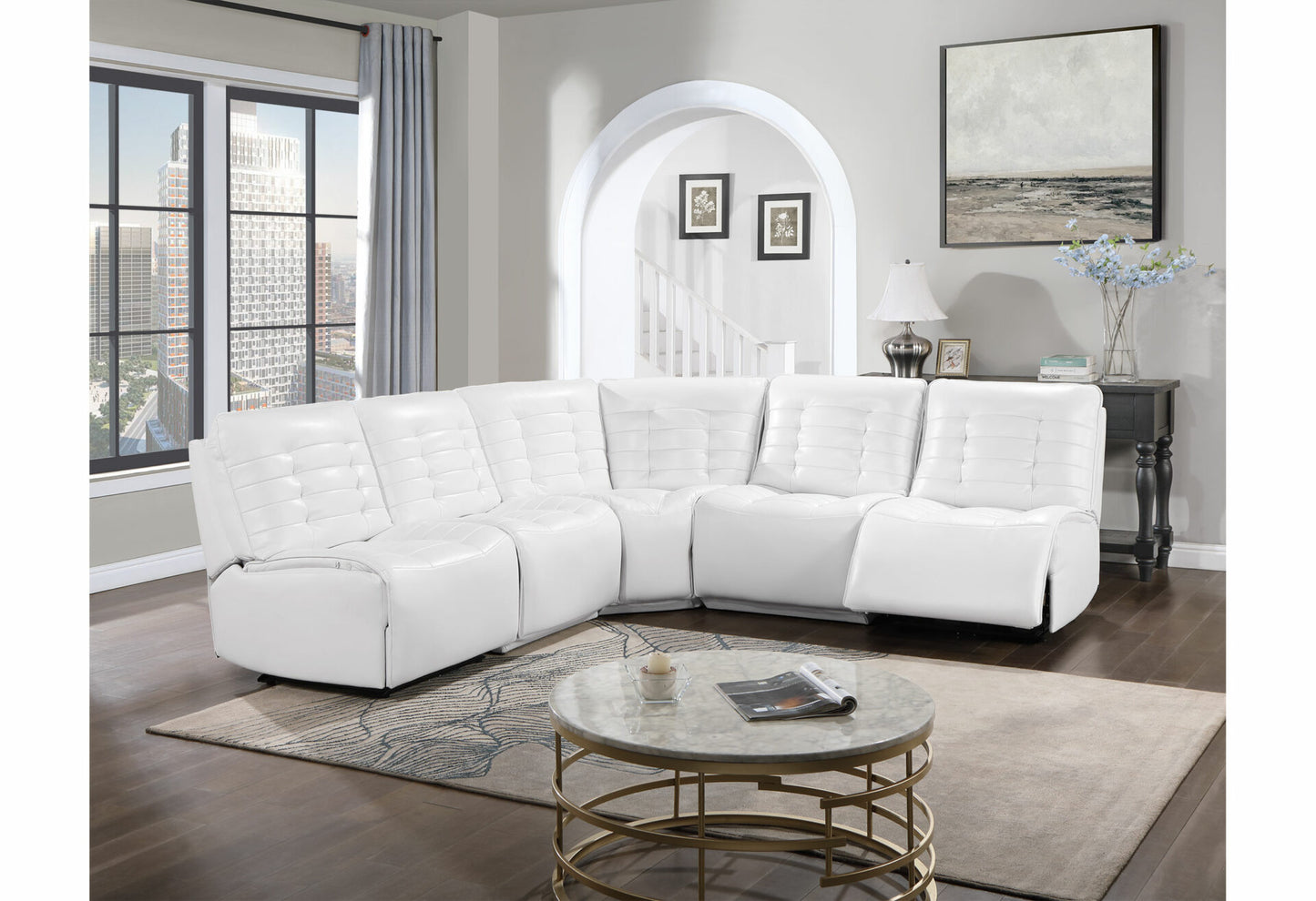 Build It Your Way U6066 Blanche White Power Armless Recliner