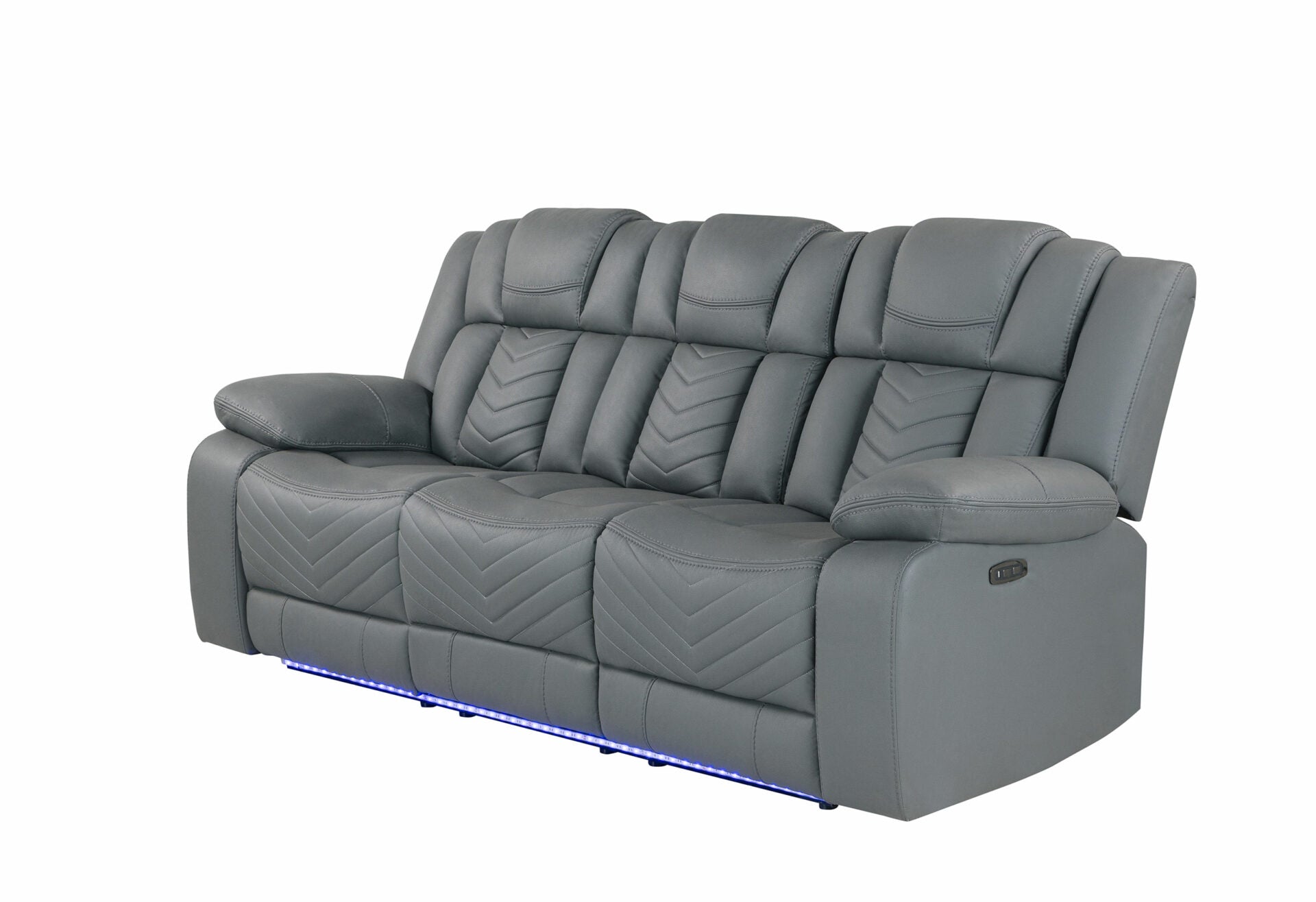 U7068 Grey 10 Power Reclining Sofa With Ddt, Wc And Led