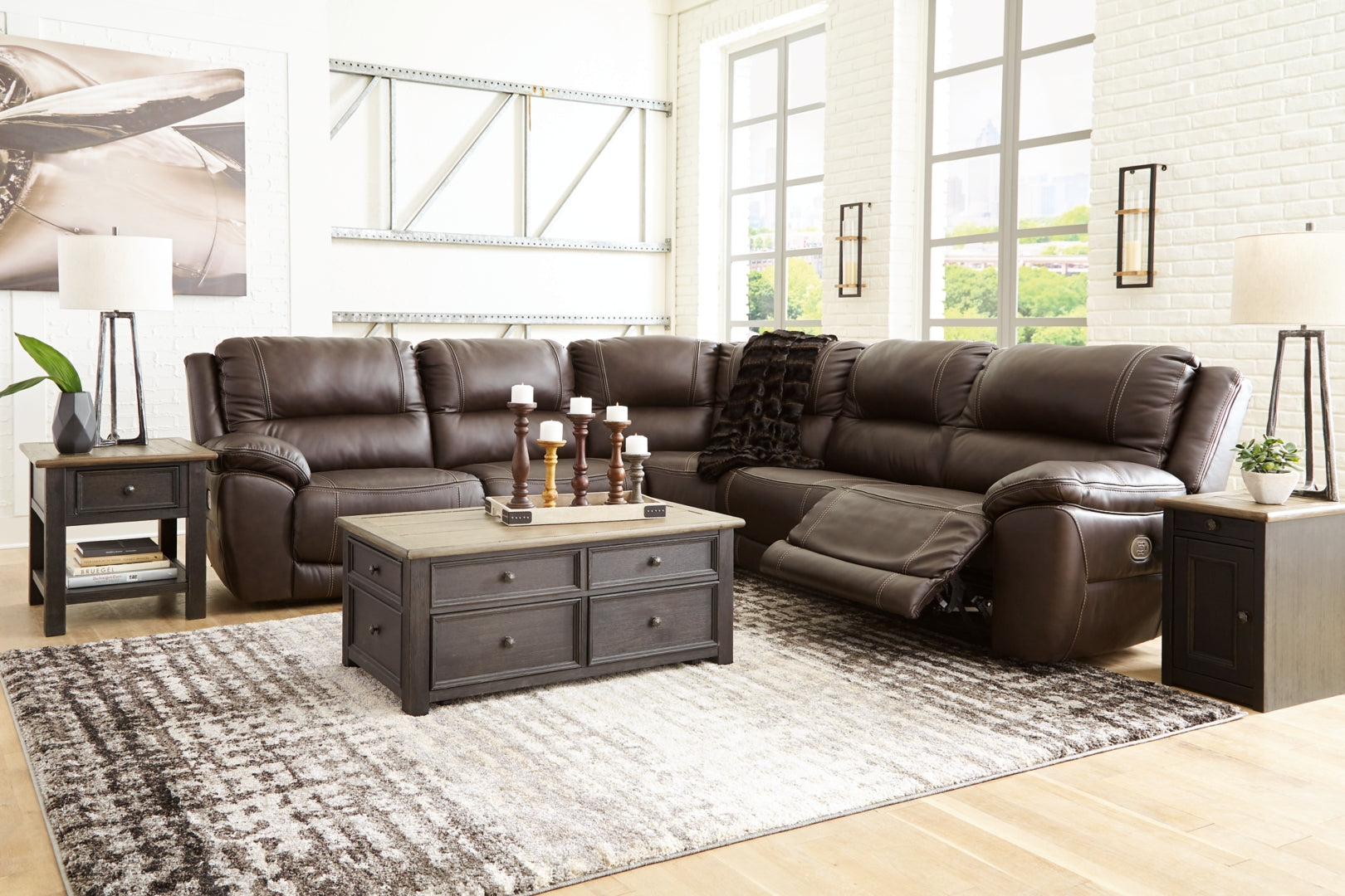 Dunleith 3-Piece Power Reclining Loveseat with Console