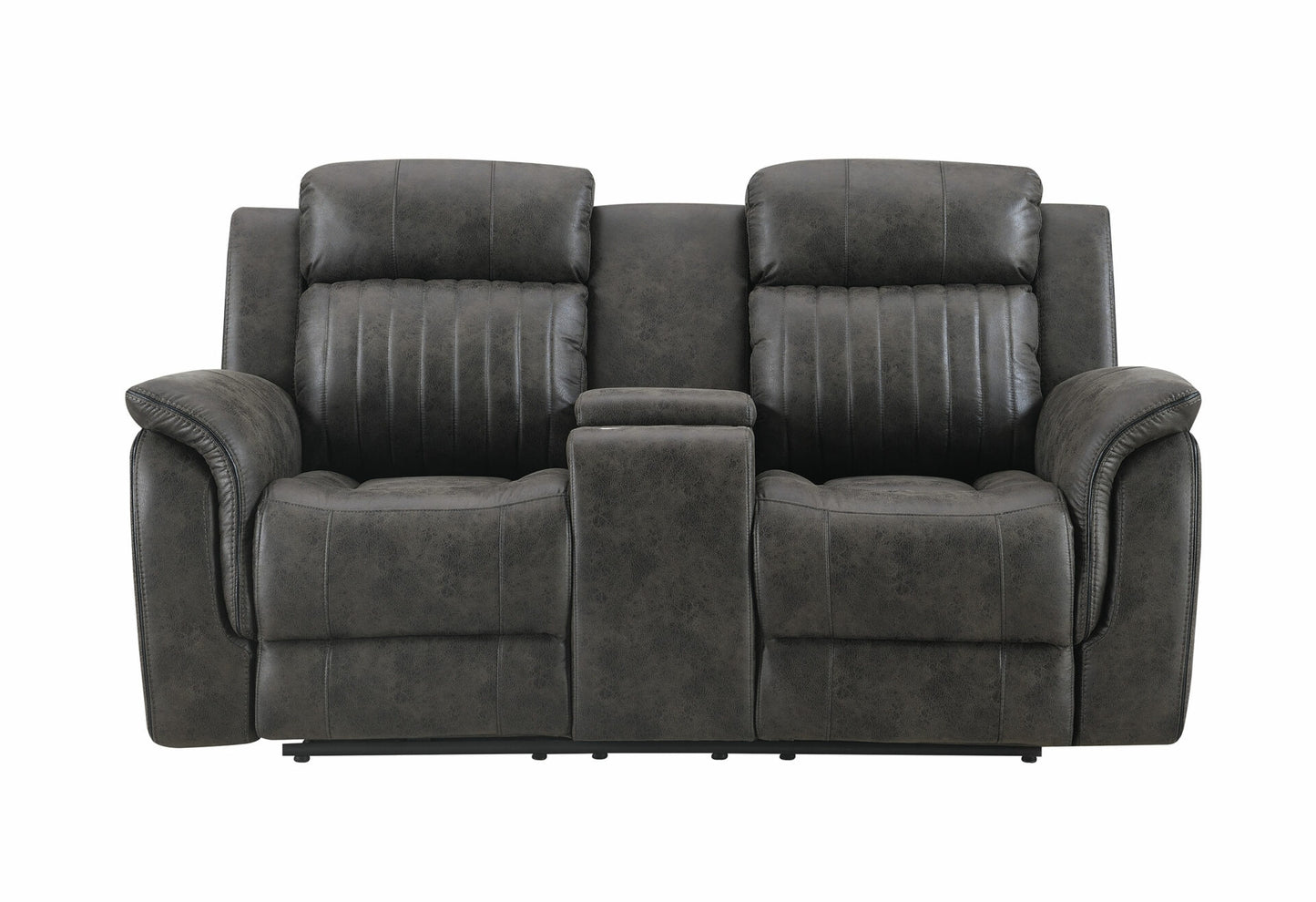 U8517 Grey Console Reclining Loveseat