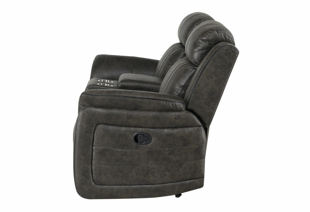 U8517 Grey Console Reclining Loveseat