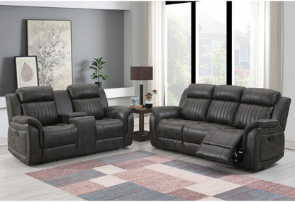 U8517 Grey Console Reclining Loveseat