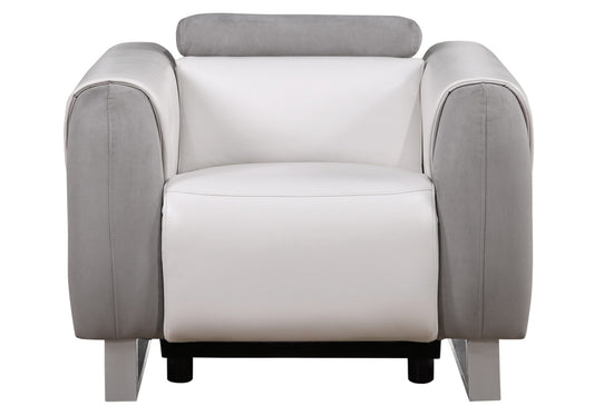 U8520 Blanche White/Grey F06 Power Recliner