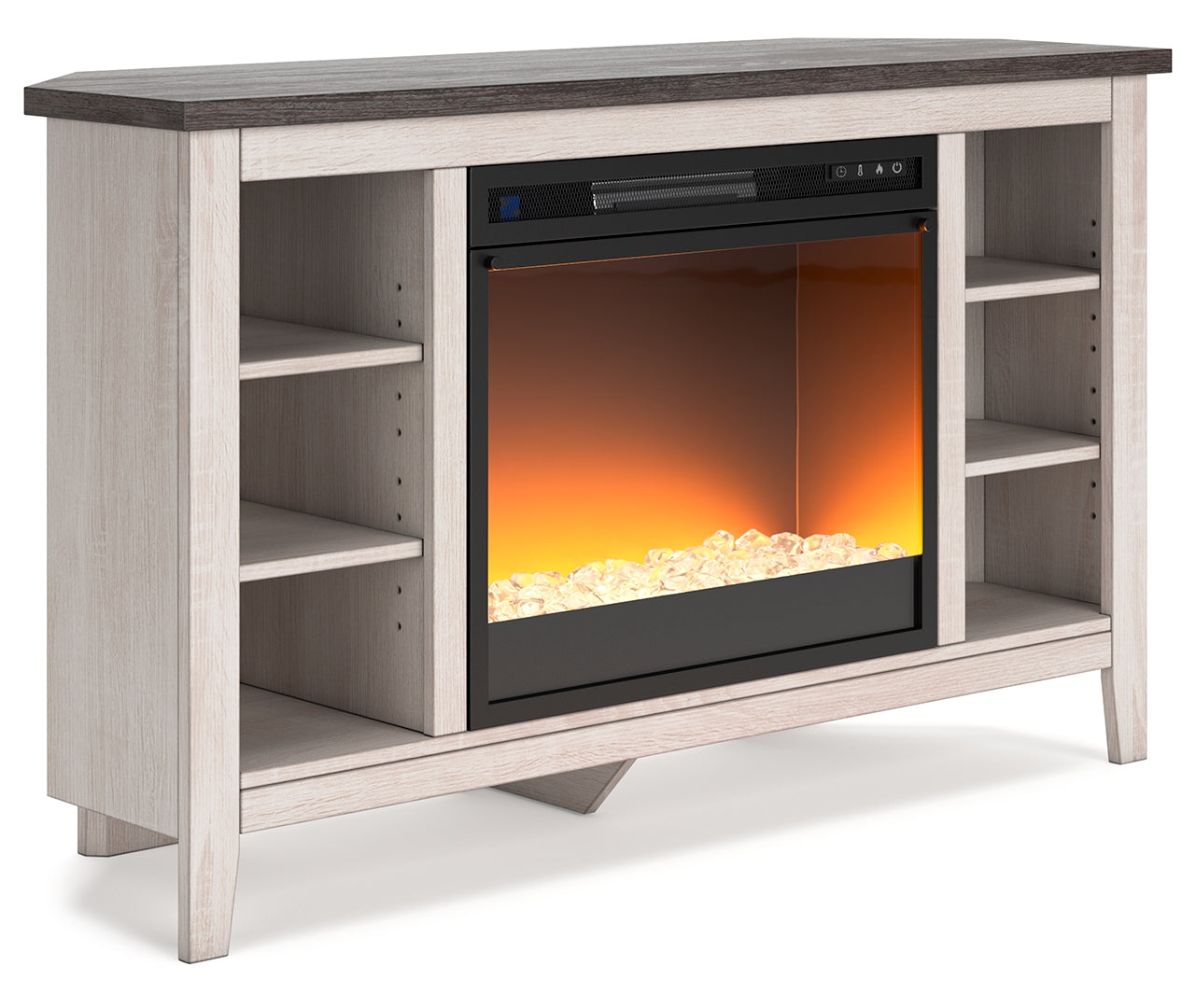 Dorrinson Corner TV Stand with Electric Fireplace