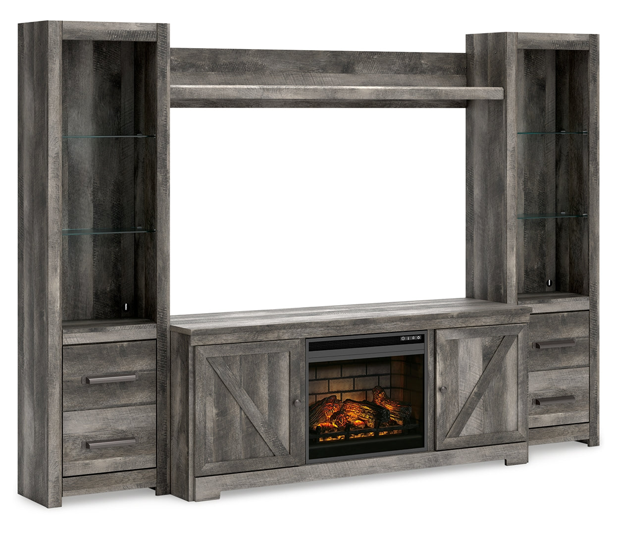 Wynnlow 4-Piece Entertainment Center with Electric Fireplace