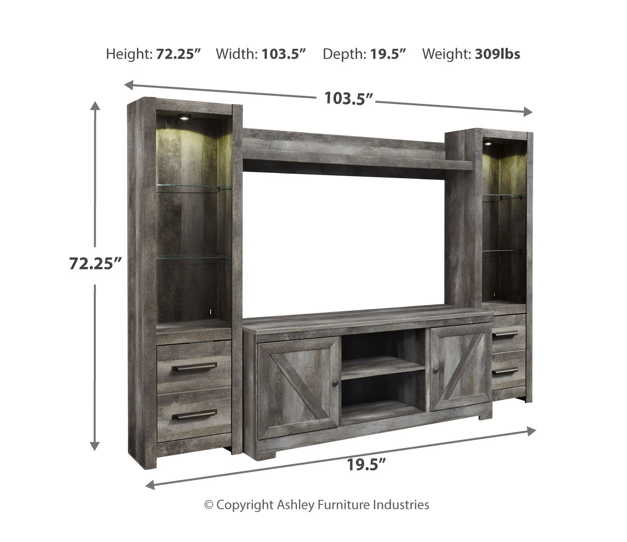 Wynnlow 4-Piece Entertainment Center