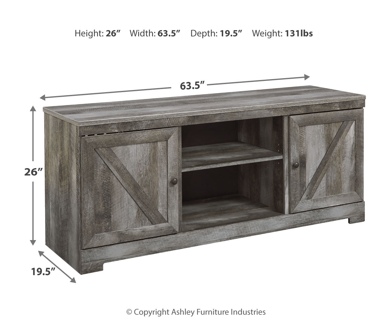 Wynnlow LG TV Stand w/Fireplace Option