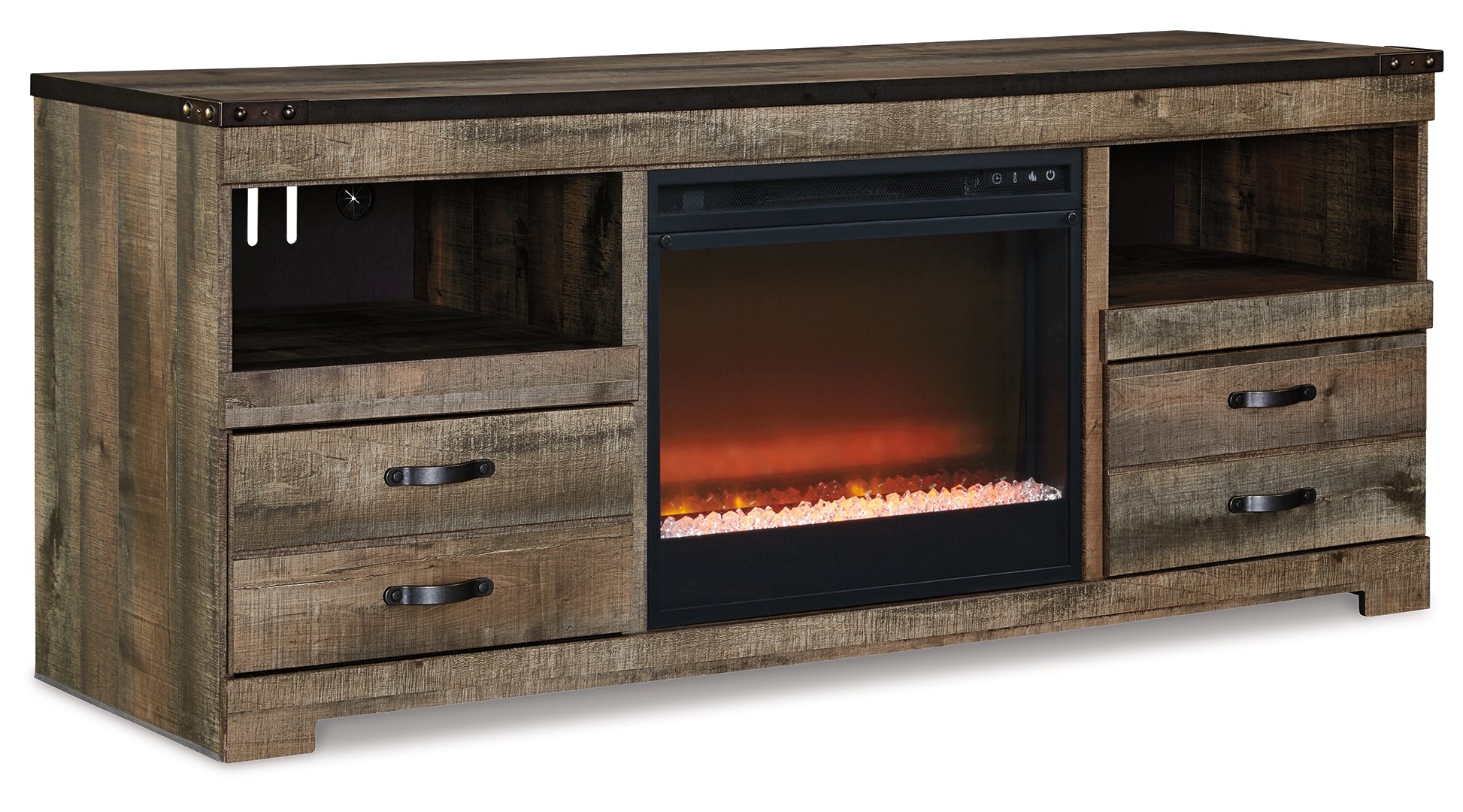 Trinell 63" TV Stand with Electric Fireplace