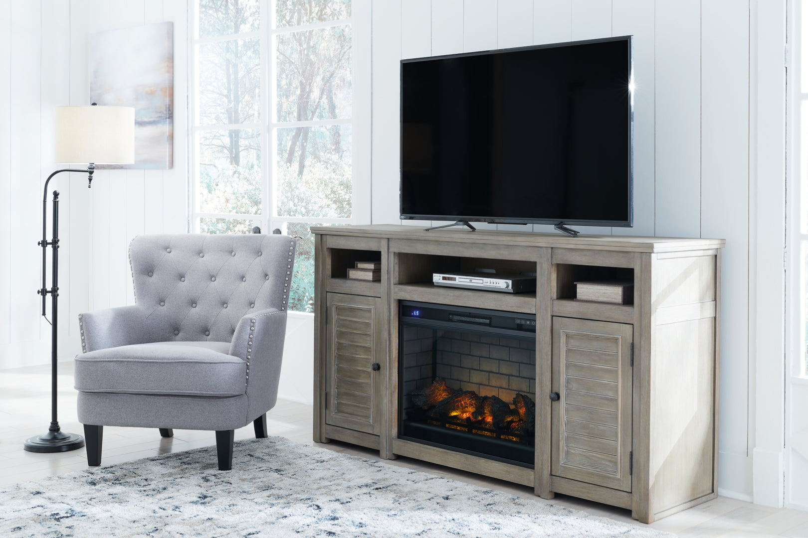 Moreshire 72" TV Stand with Electric Fireplace