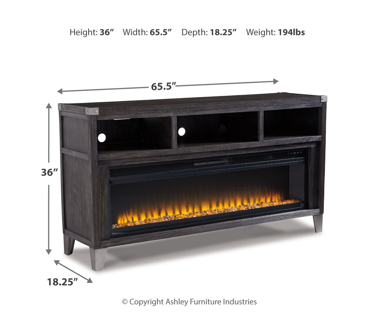 Todoe 65" TV Stand with Electric Fireplace