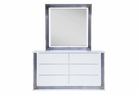 Ylime Smooth White Dresser With Led