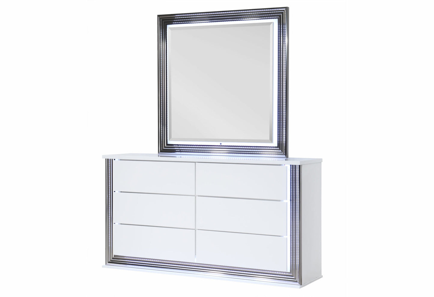 Ylime Smooth White Dresser With Led